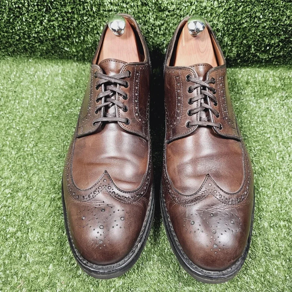Allen Edmonds 'Tate' Brown Leather Wingtip Oxfords Dress Shoes Mens Size 13 D